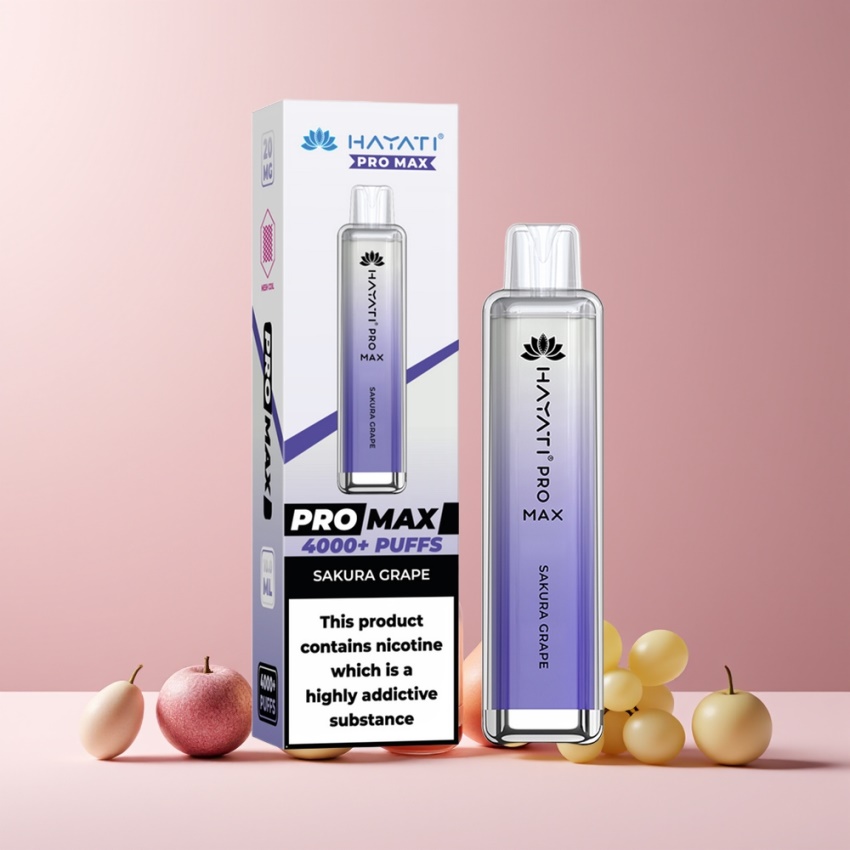 Hayati Pro Max 4000 Puff magyar nagykereskedés 1400mAh Szakura Szőlő Eldobható E-cigaretta