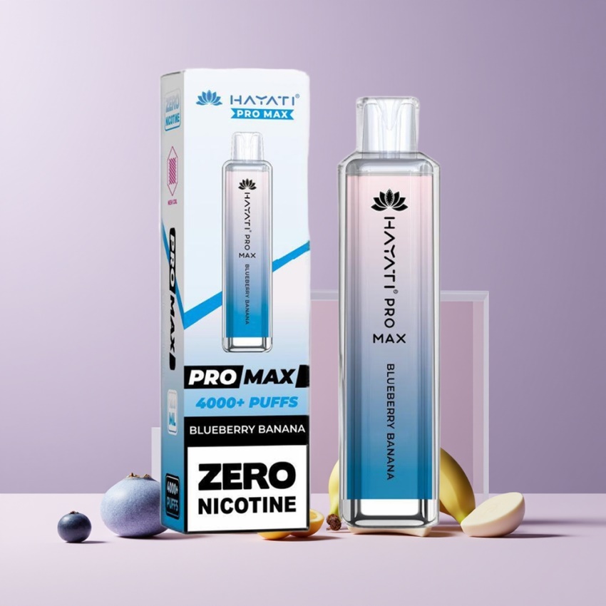 Hayati Pro Max 4000 Puffs Eldobható E-cigaretta Kékáfonya-Banán 5% Nikotin, magyar nagykereskedés