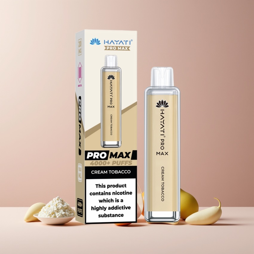 Hayati Pro Max 4000 Puffs Eldobható Vape Krema Dohány magyar nagykereskedés 5% Nikotin