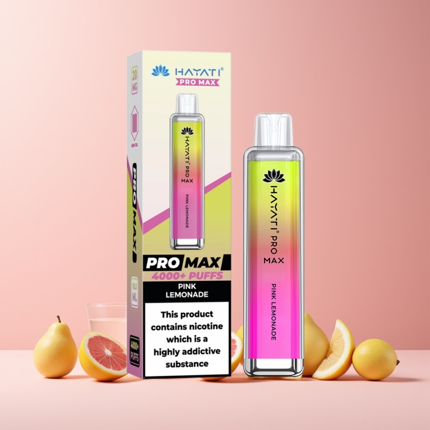 Hayati Pro Max 4000 Puffs magyar nagykereskedés Rózsaszín Citromlét 5% Nikotin