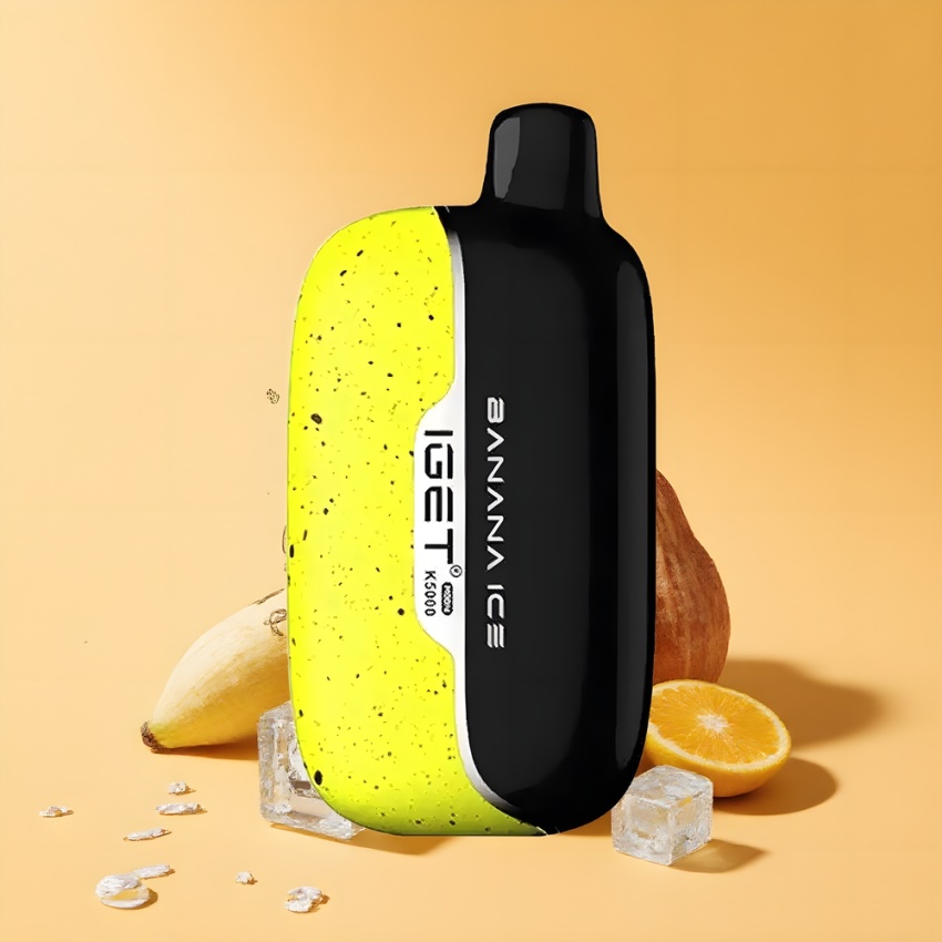 IGET Hold K5000 Puffs Eldobható E-Cigi (Banán Jég) – Mesh Coil 1.35 Ohm – magyar nagykereskedés