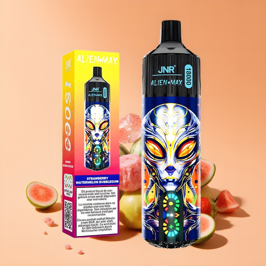JNR Alien Max 18000 Puffs magyar nagykereskedés Eper-Görögdinnye Buborékrágó Dual Mesh