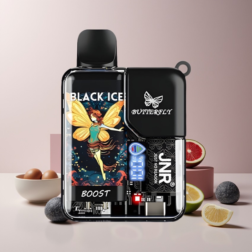 JNR Butterfly 8500 Puff Egyszeri E-cigaretta Fekete Jég 1200mAh magyar nagykereskedés
