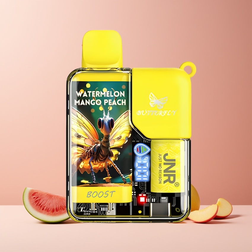 JNR Butterfly 8500 Puff Magyar Nagykereskedés Eldobható E-víz Görögdinnye-Mangó-Őszibarack 15ml