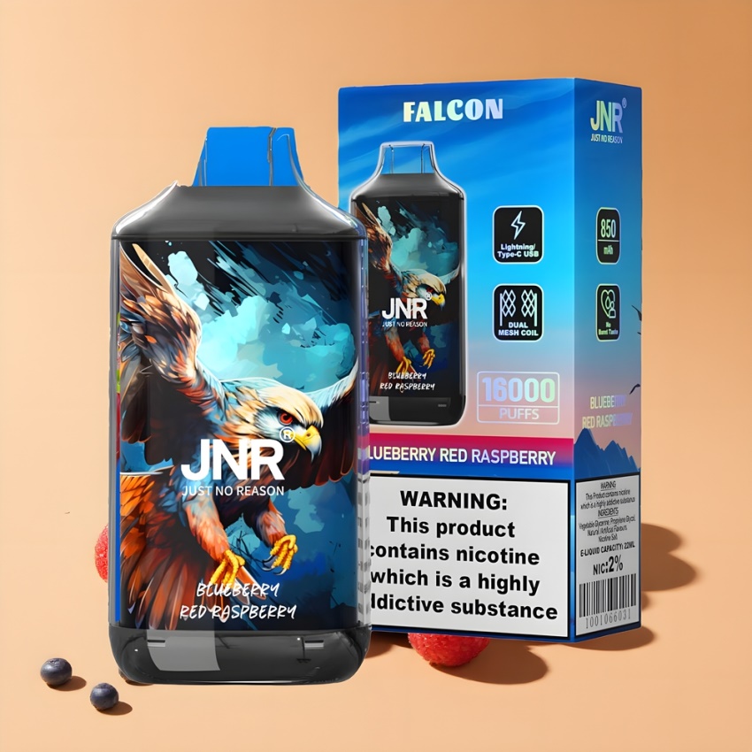 JNR Falcon 16000 Puffs magyar nagykereskedés 850mAh Kékáfonya Vörös Málna