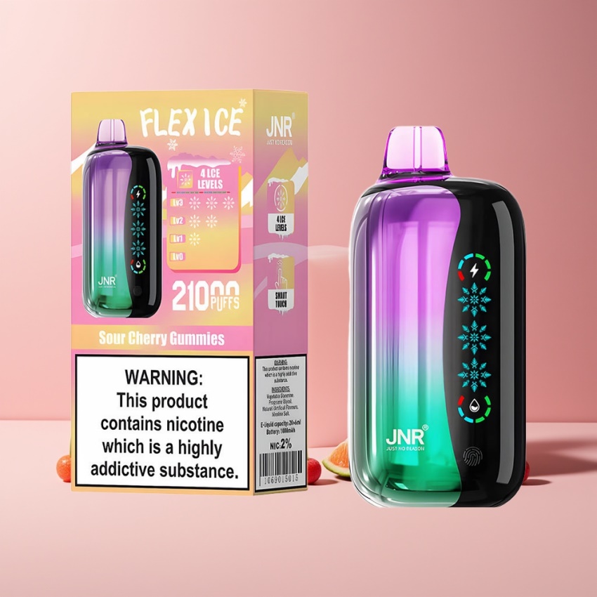 JNR Flex Ice 21000 Puffs magyar nagykereskedés Sour Cseresznye Touch Screen