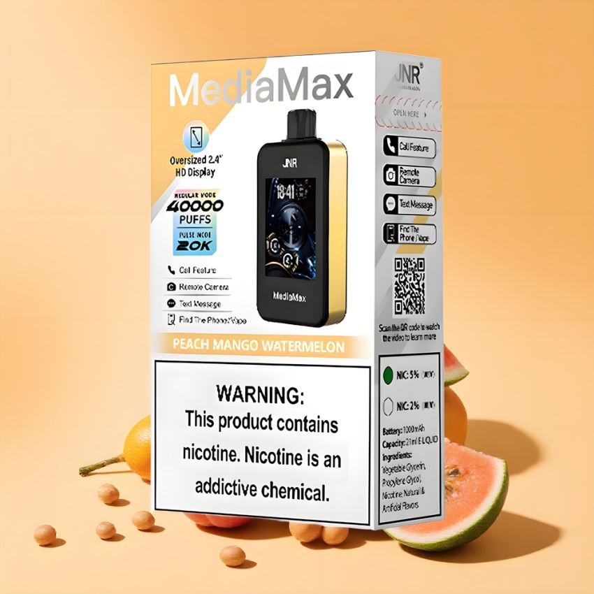 JNR MediaMax 40000 Puffs Dual Mesh magyar nagykereskedés Őszibarack Mangó Görögdinnye