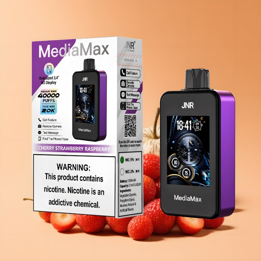 JNR MediaMax 40000 Puffs magyar nagykereskedés CseresznyeEper Málna 21mL