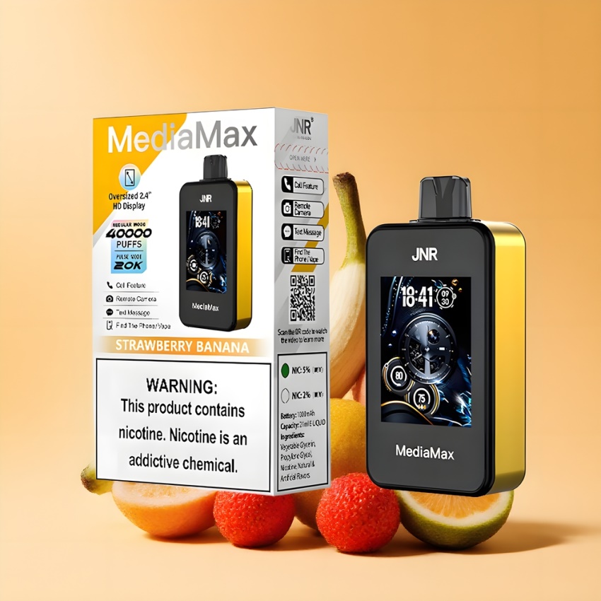 JNR MediaMax 40000 Puffs magyar nagykereskedés Eper-Banan 21mL