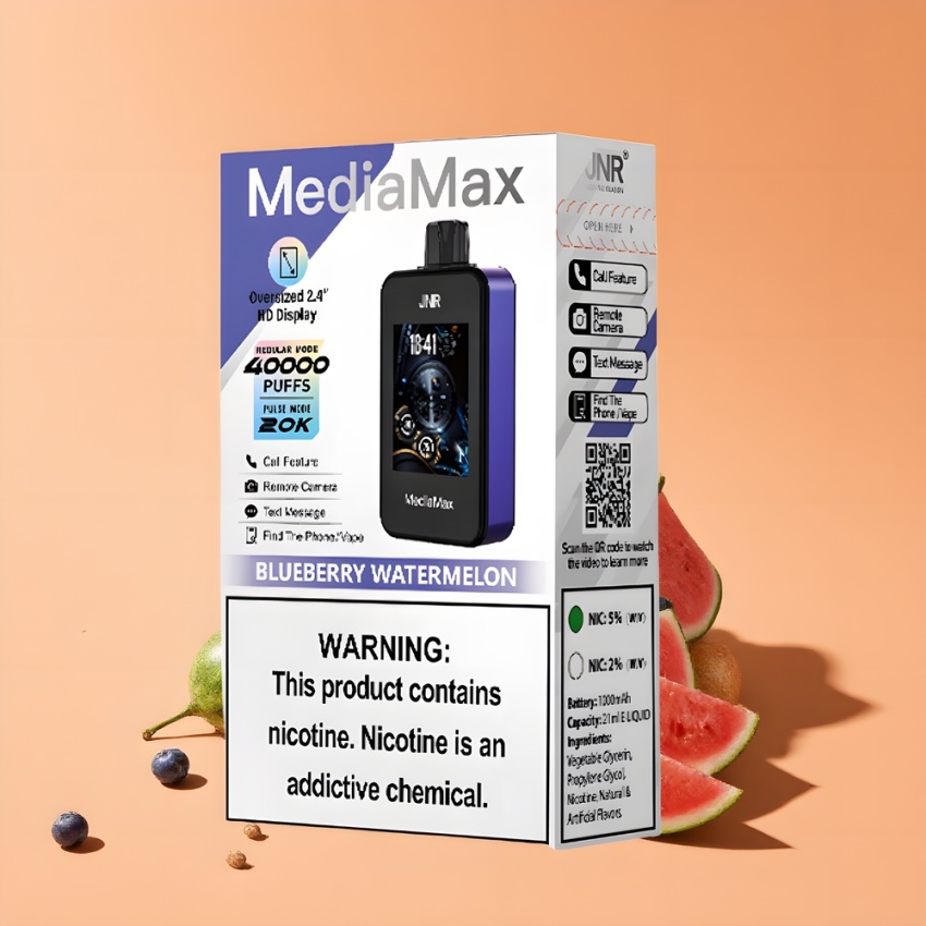 JNR MediaMax 40000 Puffs magyar nagykereskedés Kettős Hálós Tekercs Áfonya-Görögdinnye