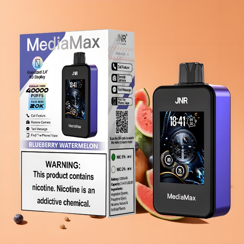 JNR MediaMax 40000 Puffs magyar nagykereskedés Kettős Hálós Tekercs Áfonya-Görögdinnye