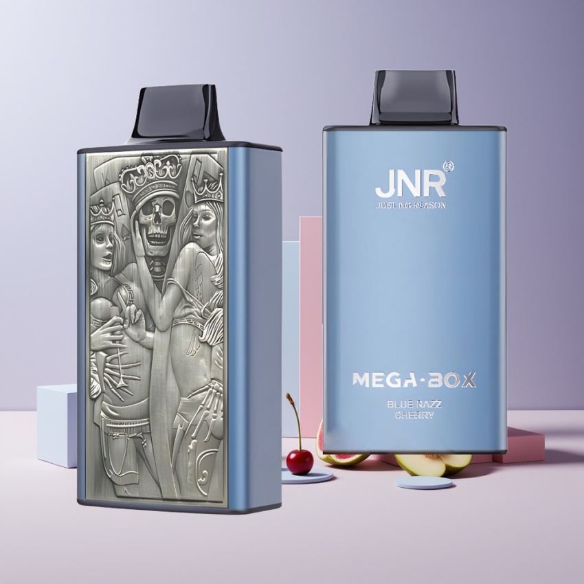 JNR Mega Box 25000 Puffs magyar nagykereskedés Kékes Málna-Cseresznye Kettős háló
