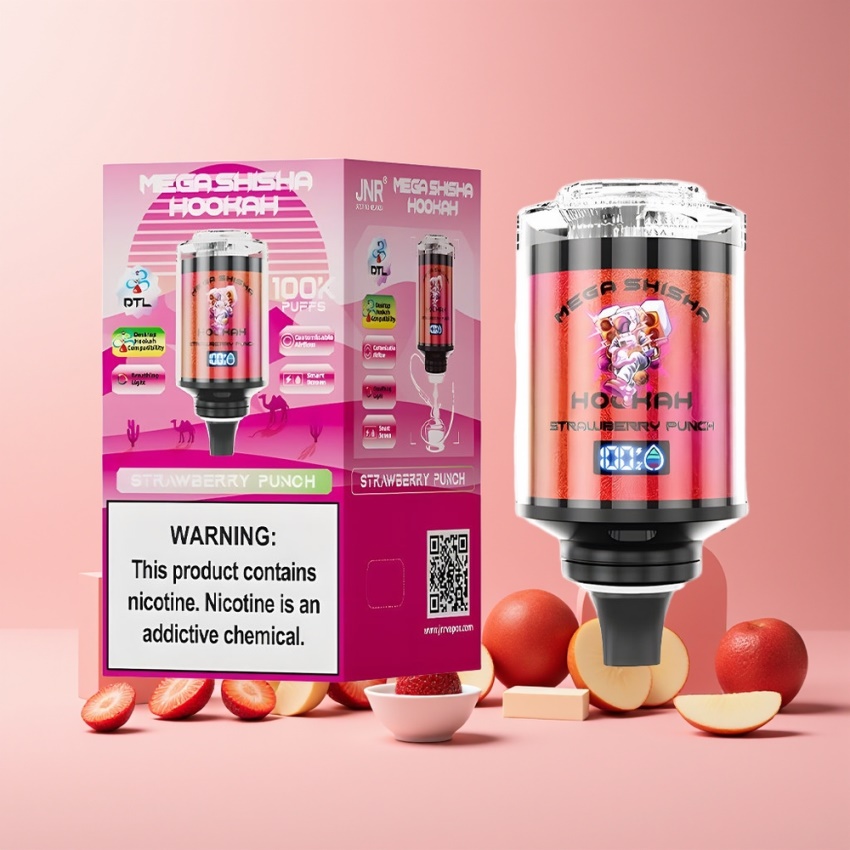JNR Mega Shisha Hookah 100K 2200mAh magyar nagykereskedés Eper Ütés