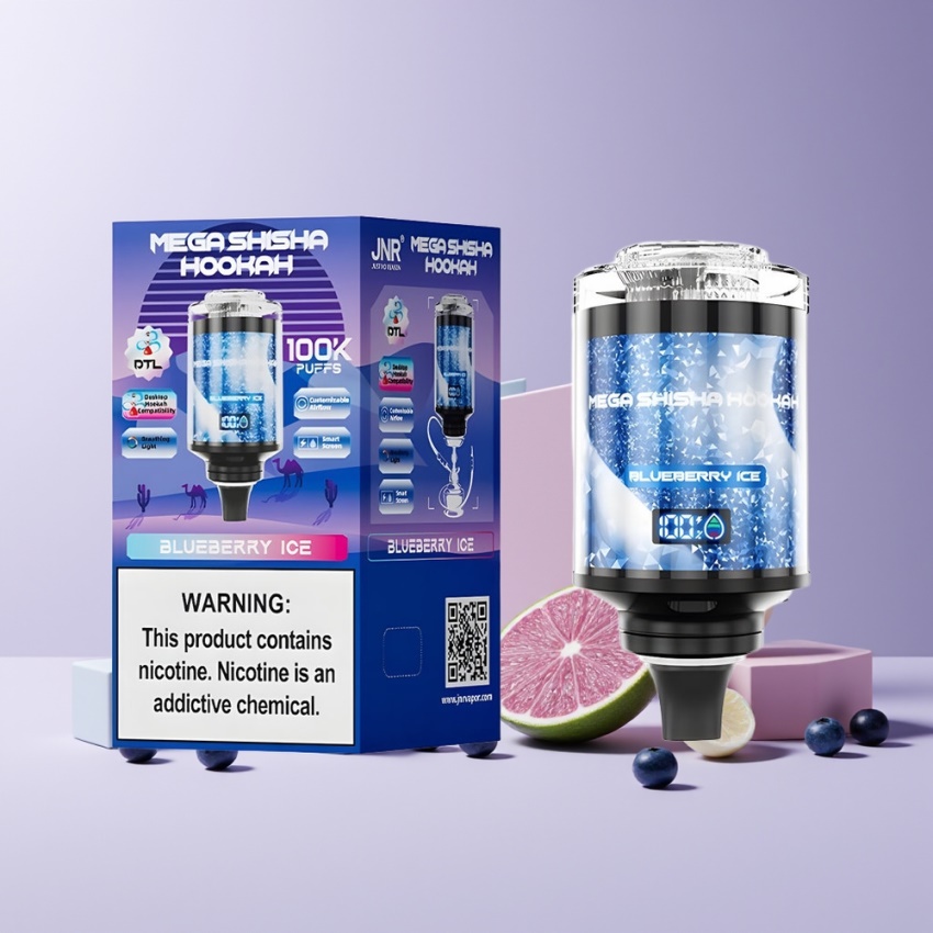 JNR Mega Shisha Hookah 100K Desktop 60ml magyar nagykereskedés Áfonya Jég