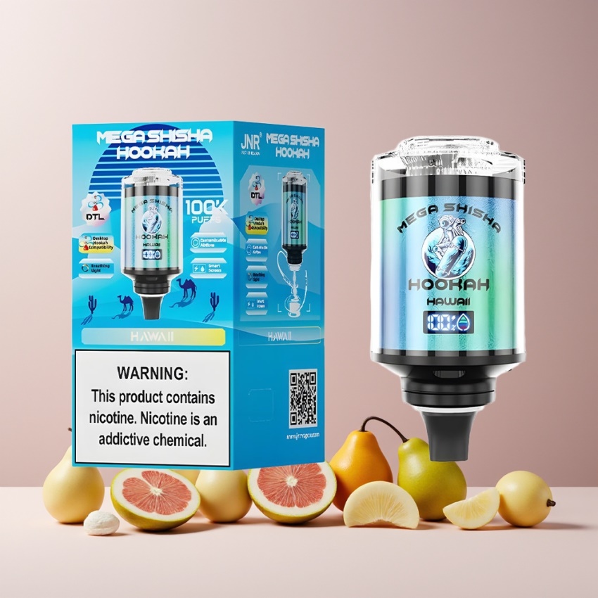 JNR Mega Shisha Hookah 100K Magyar Nagykereskedés 60ml Okos Képernyő Hawaii
