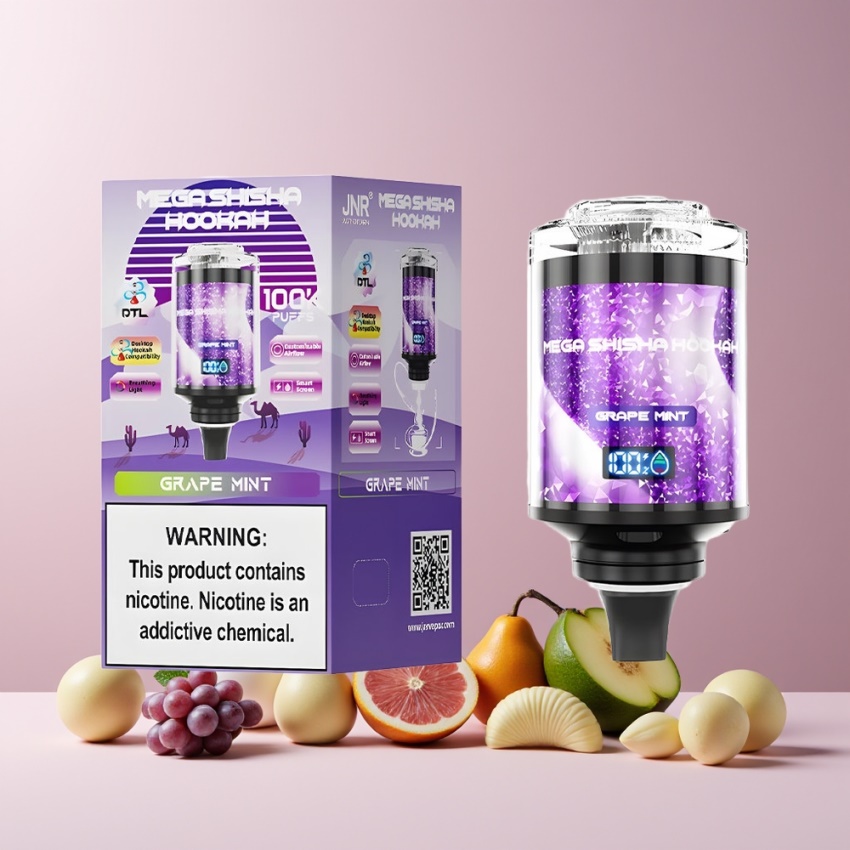 JNR Mega Shisha Hookah 100K Magyar Nagykereskedés Szőlő Borsmenta 2200mAh
