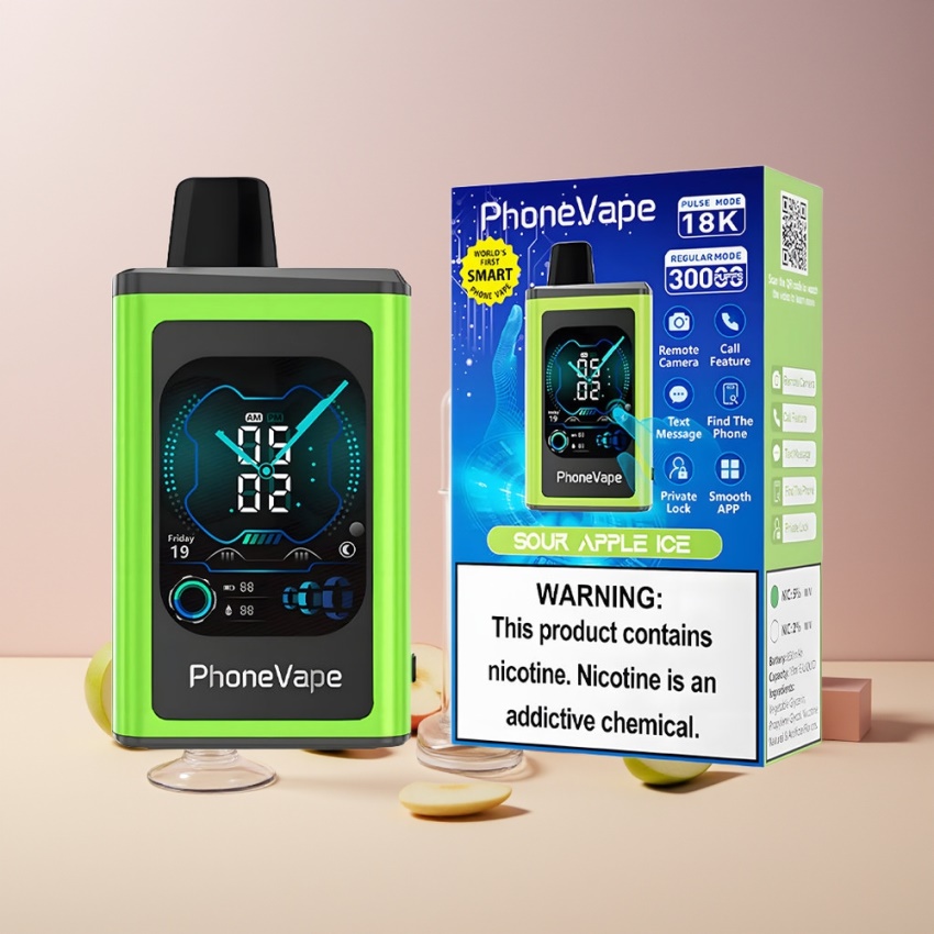 JNR PhoneVape 30000 puffs magyar nagykereskedés Turbo Mód Savanyú Alma Jég