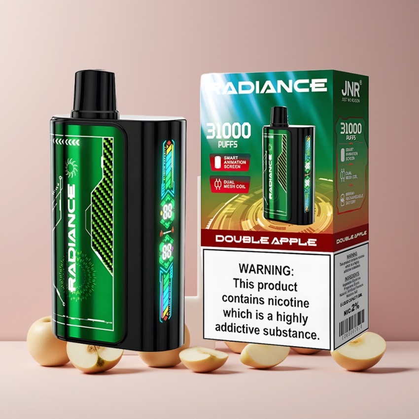 JNR Radiance 31000 Puffs Eldobható E-cigaretta KETTŐS ALMA, Kettős háló Coil, magyar nagykereskedés