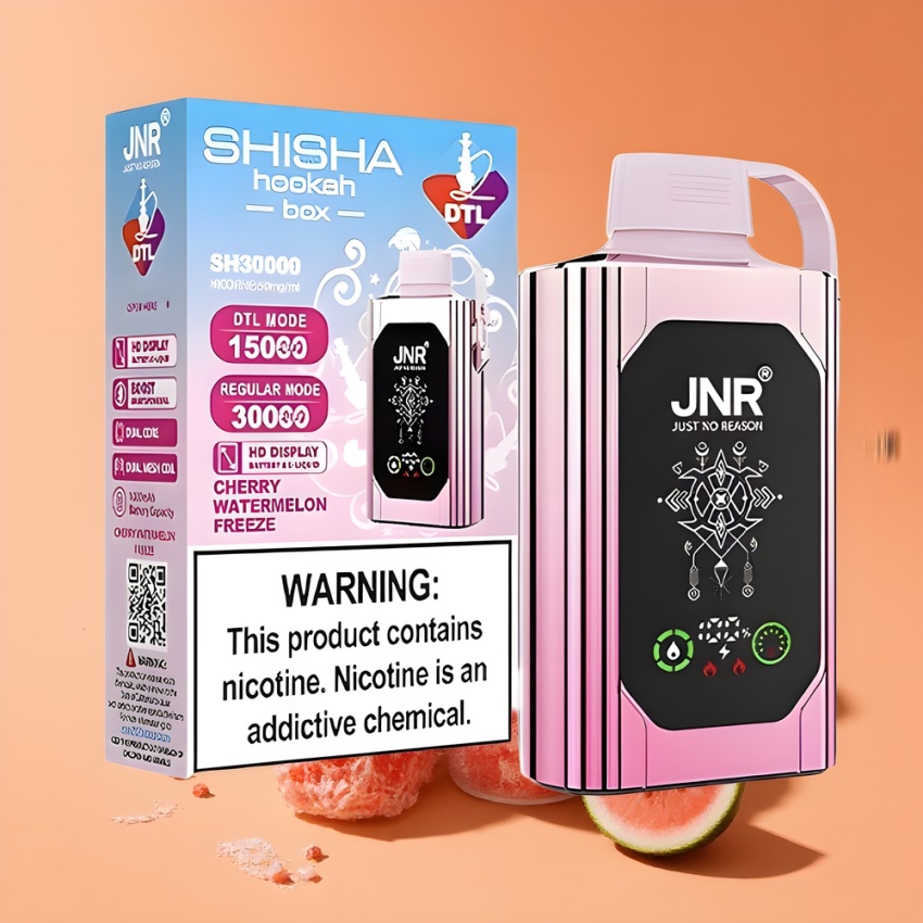 JNR Shisha Hookah Box 20500 Puffs magyar nagykereskedés Cseresznye Görögdinnye Fagy (HD Display, 25ml)