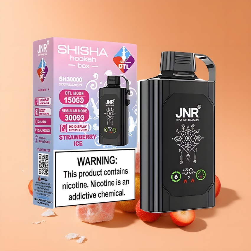 JNR Shisha Hookah Box 20500 Puffs magyar nagykereskedés Eperjég 25ml Dual Mesh