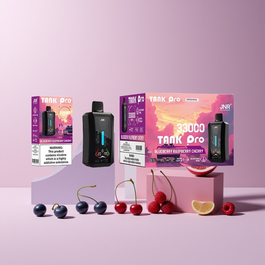 JNR Tank Pro 33000 Puff magyar nagykereskedés Képernyős Áfonya Málna Cseresznye
