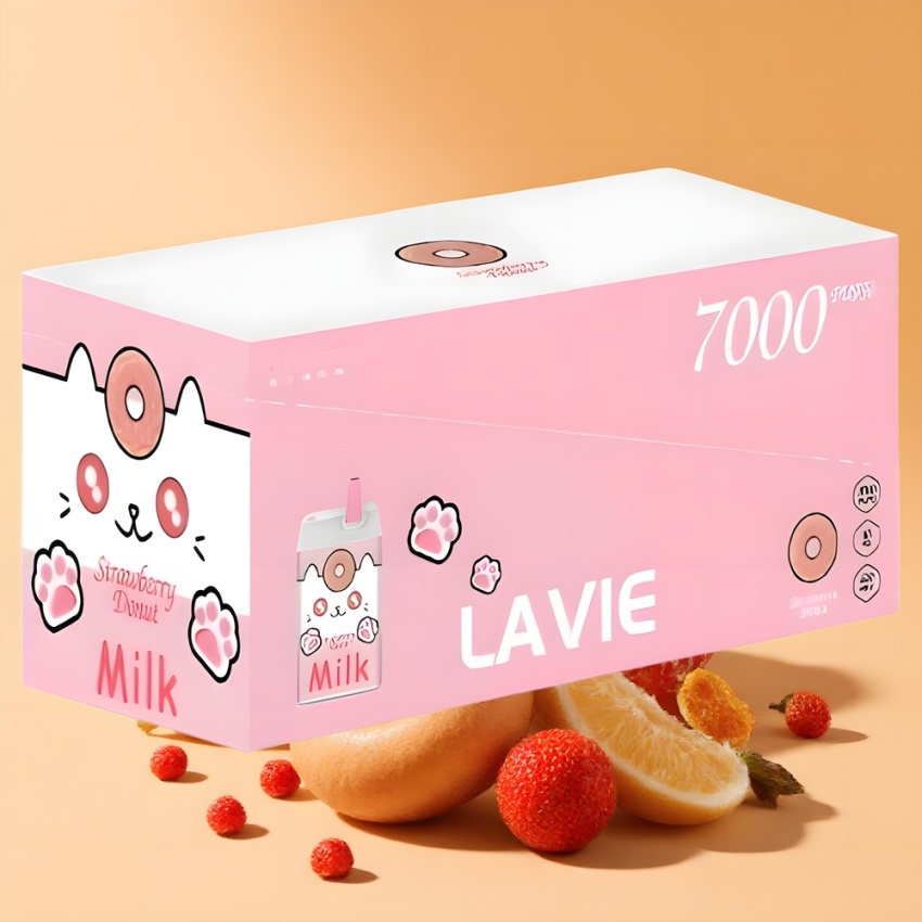 Lavie Milk 7000 Puffs magyar nagykereskedés Eper Fánk 16ML