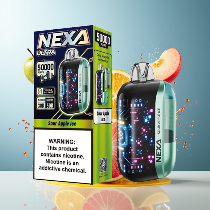 NEXA Ultra 50K Disposable Vape 800mAh, Savanyú Alma Jég, magyar nagykereskedés