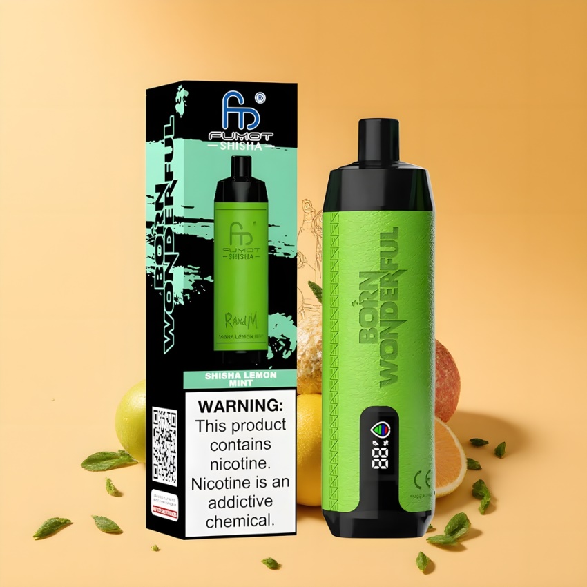 RandM Fumot Shisha 10000 Puffs (Citrom Menta) LED magyar nagykereskedés