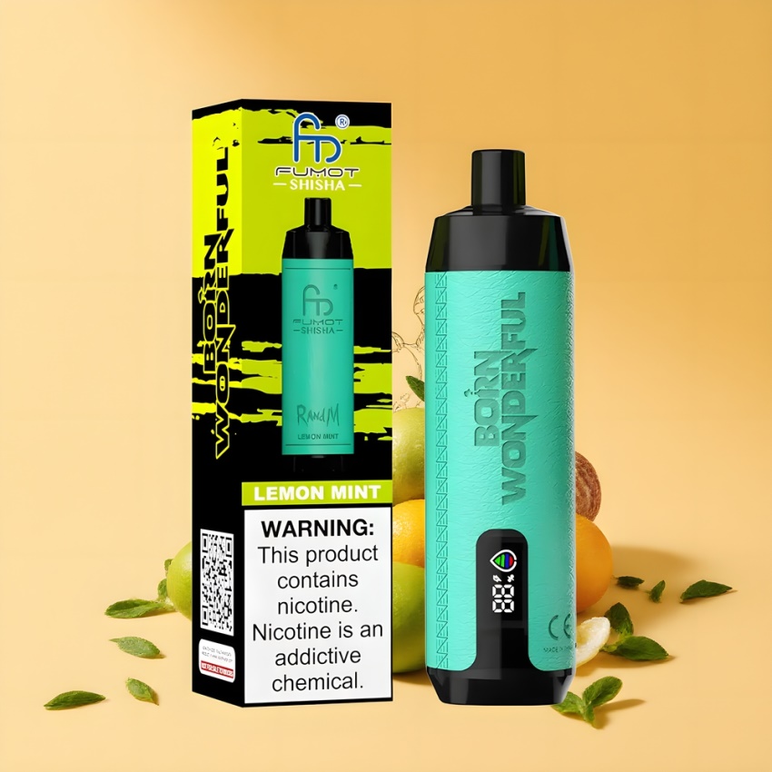 RandM Fumot Shisha 10000 Puffs Eldobható e-Cigi Citrom Menta 18ml magyar nagykereskedés