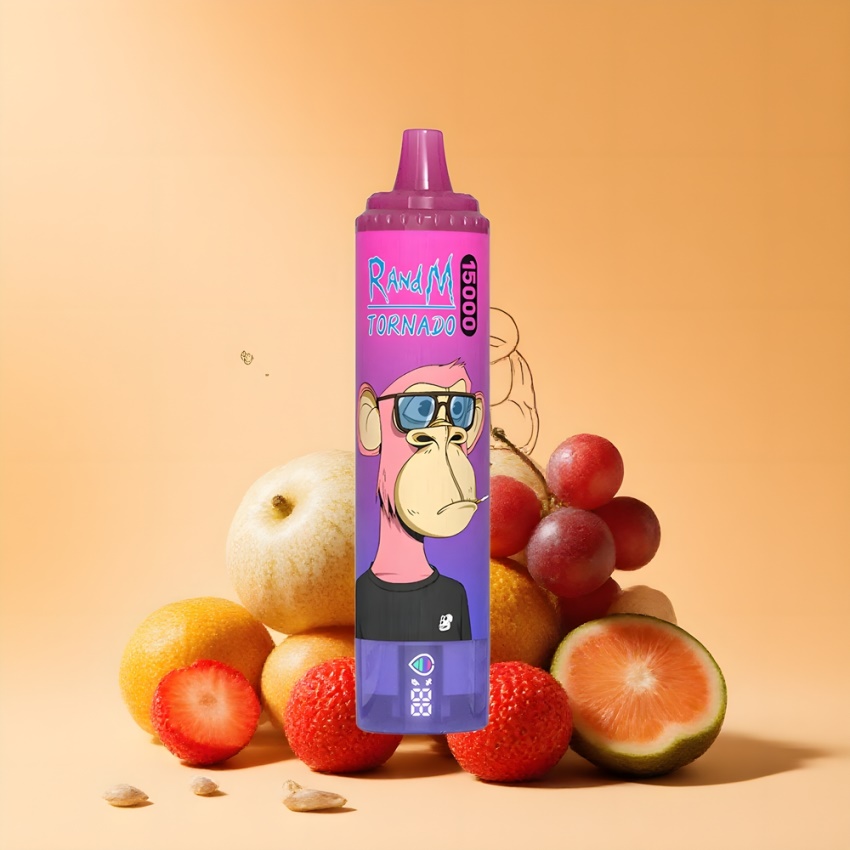 RandM Fumot Tornado 15000 Puffs magyar nagykereskedés eper szőlő LCD kijelző