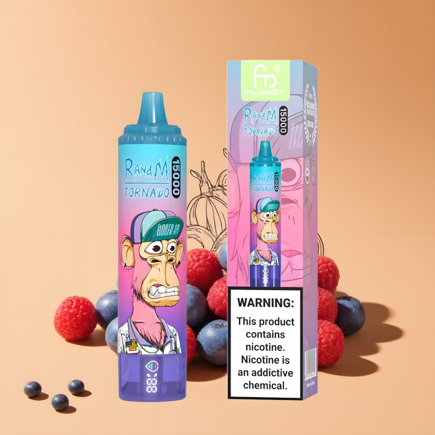 RandM Fumot Tornado 15000 Puffs magyar nagykereskedés Áfonya Málna Mesh Coil