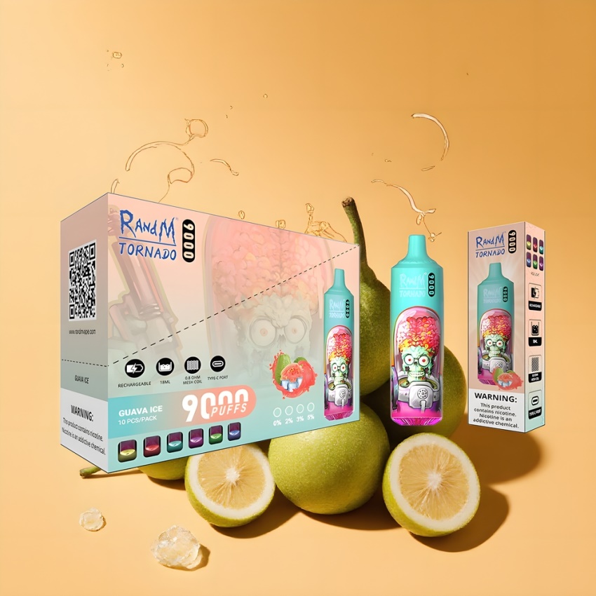 RandM Fumot Tornádó 9000 Puffs (Guava Jég) magyar nagykereskedés Mesh Coil