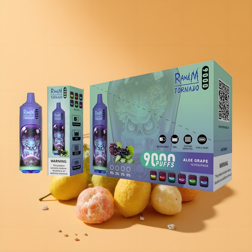 RandM Fumot Tornado 9000 Puffs magyar nagykereskedés Alvás Szőlő Mesh Coil
