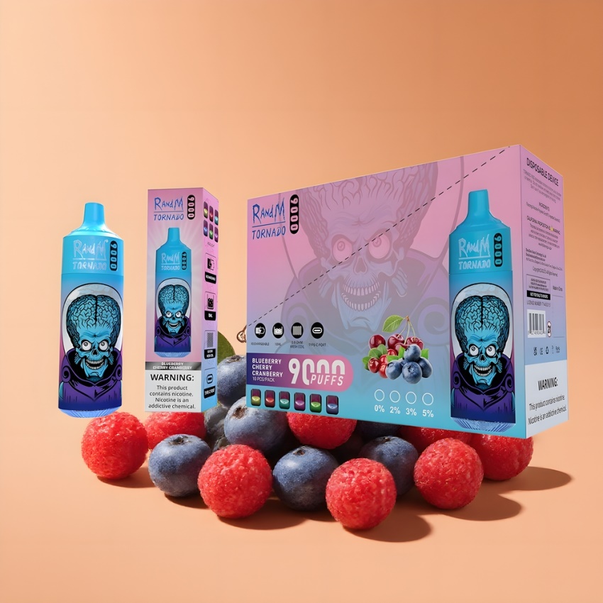 RandM Fumot Tornado 9000 Puffs magyar nagykereskedés Áfonya Cseresznye Vörösáfonya