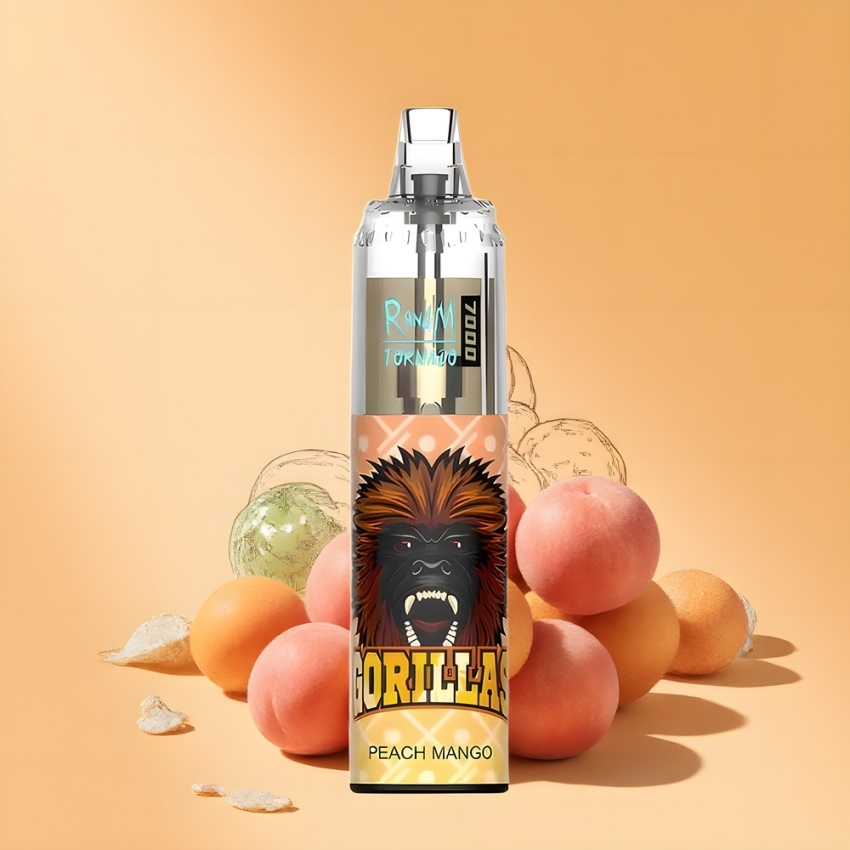 RandM Fumot Tornado 7000 Puffs Magyar Nagykereskedés Állítható Levegőbevitelű Barack-Mangó E-liquid