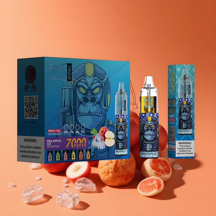 RandM Fumot Tornado 7000 Puffs RGB Light magyar nagykereskedés Piros Alma Jég