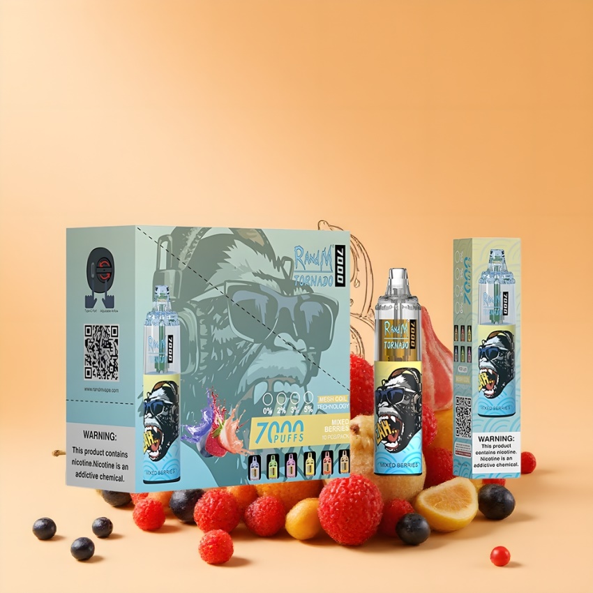 RandM Fumot Tornado 7000 Puffs magyar nagykereskedés Kevert Bogyós Mesh Coil