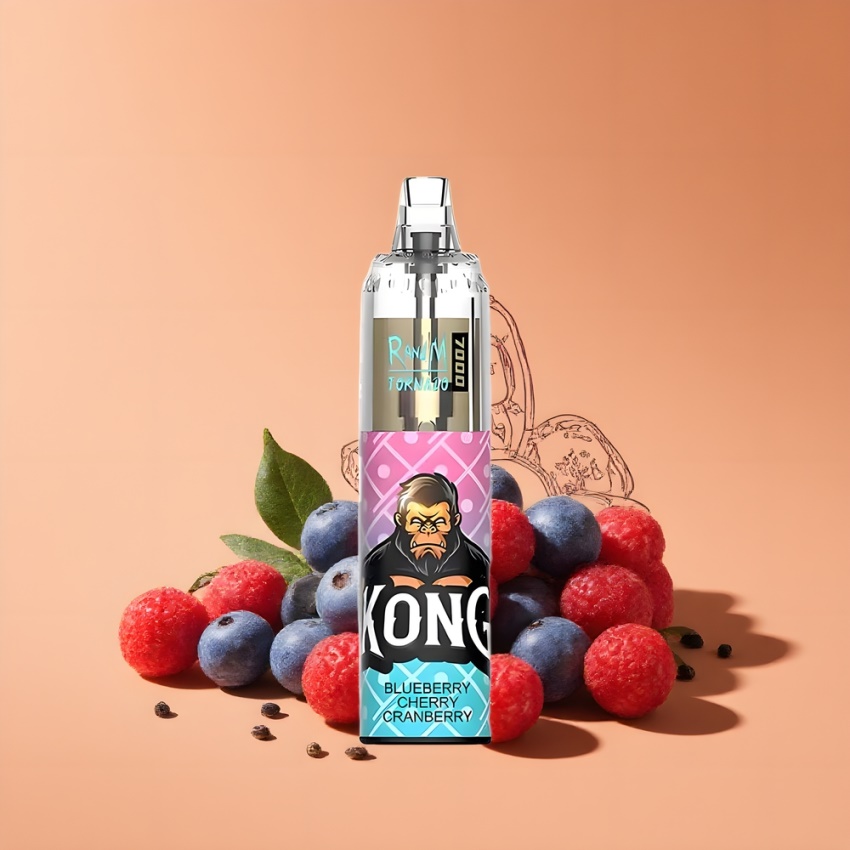 RandM Fumot Tornado 7000 Puffs magyar nagykereskedés Málna-Cseresznye-Áfonya RGB Fény Mesh