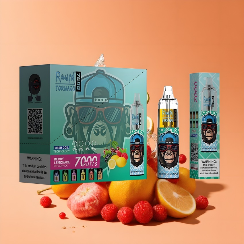 RandM Fumot Tornado 7000 Puffs magyar nagykereskedés RGB Fényes Áfonya Limonádé