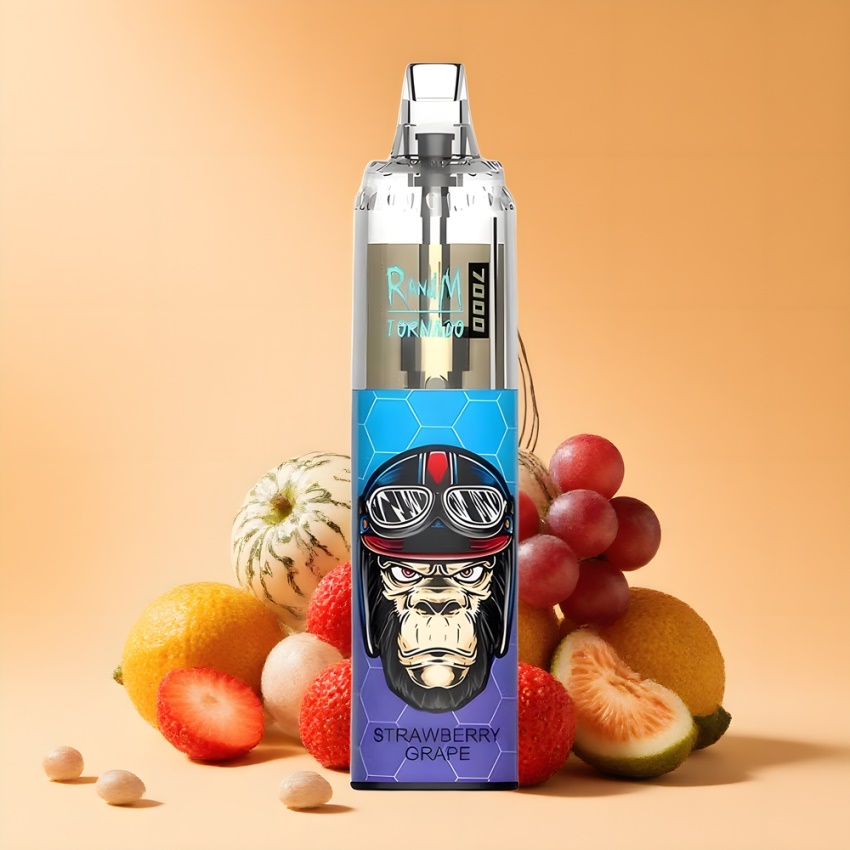 RandM Fumot Tornado 7000 Puffs magyar nagykereskedés eper-szőlő Mesh Coil