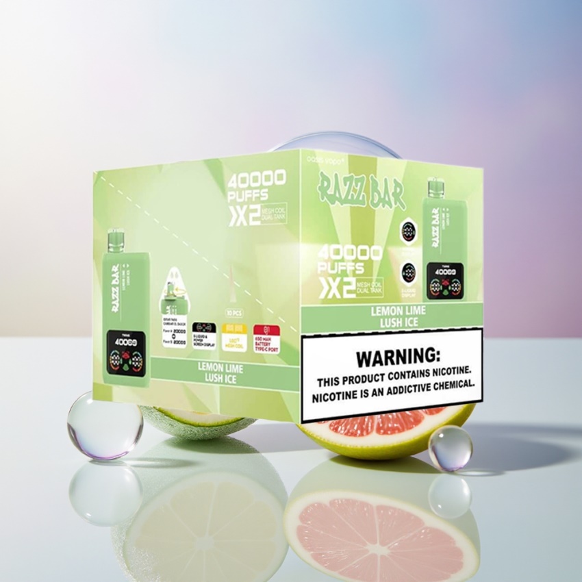 Razz Bar 40000 Puffs Teljesítménykijelző magyar nagykereskedés citrom-lime/friss menta