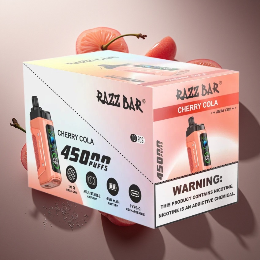 Razz Bar 45000 Puffs Eldobható E-cigaretta Cseresznye Kóla – Magyar Nagykereskedés