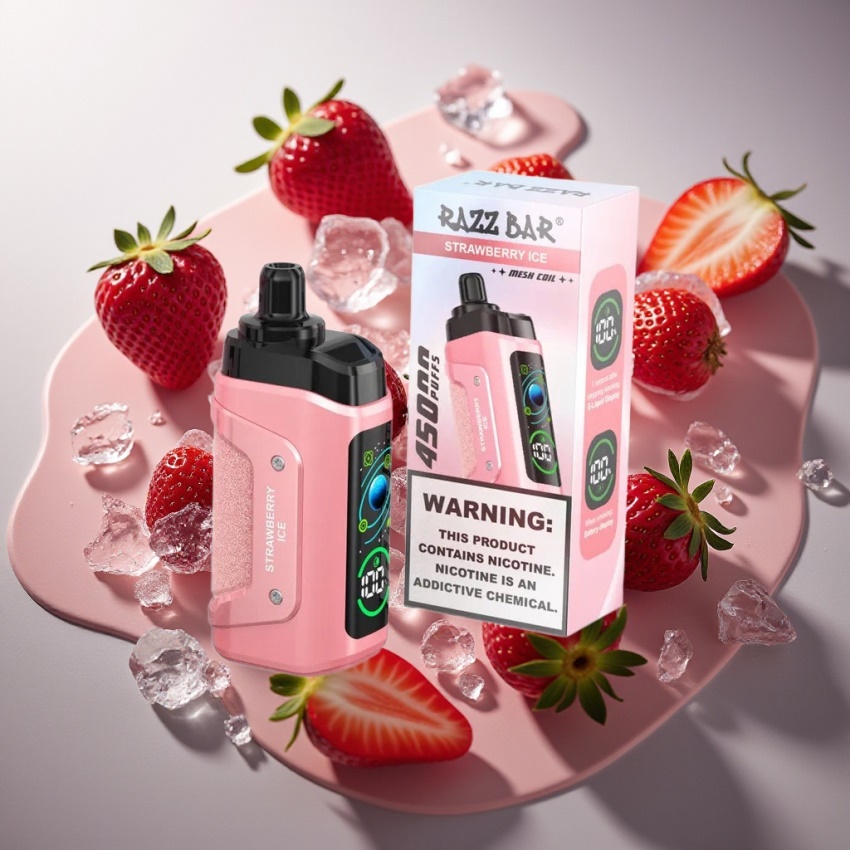 Razz Bar 45000 Puffs Eldobható E-cigaretta Eperjég – magyar nagykereskedés