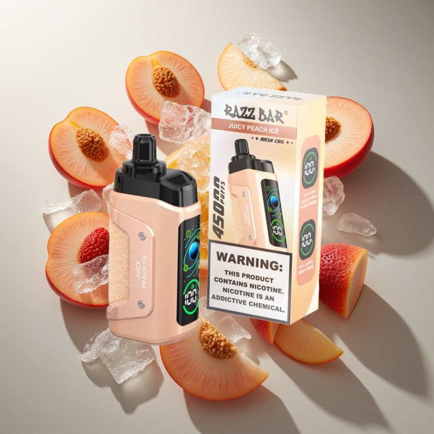 Razz Bar 45000 Puffs Eldobható E-cigaretta – Juicy Peach Ice (magyar nagykereskedés)