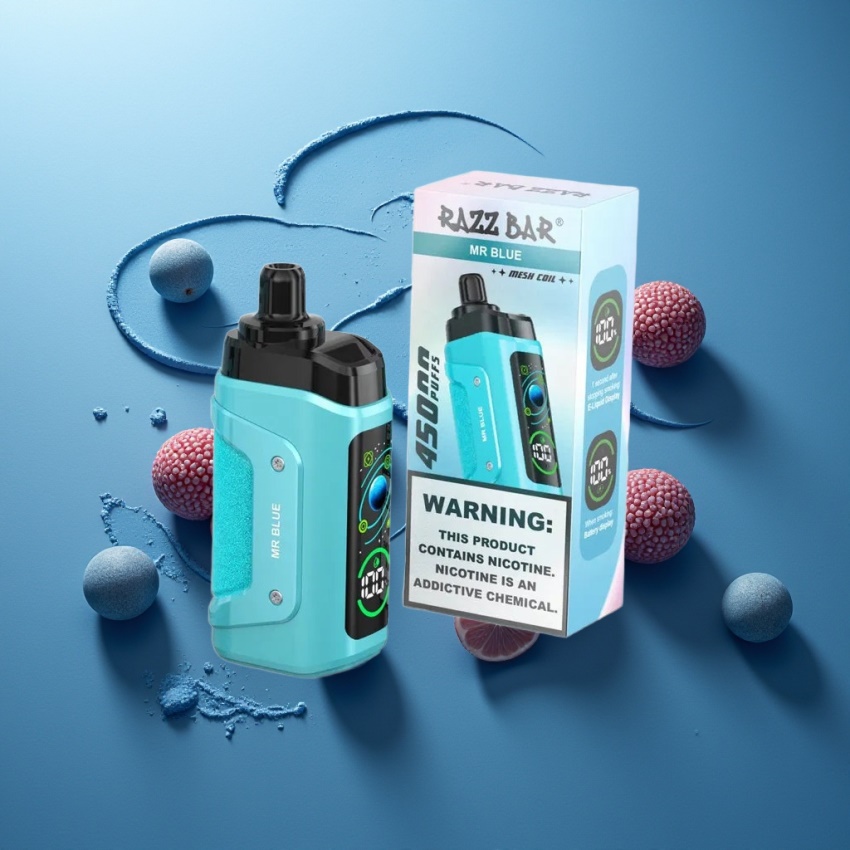 Razz Bar 45000 Puffs Eldobható E-cigaretta – Kék (Mr Blue) magyar nagykereskedés