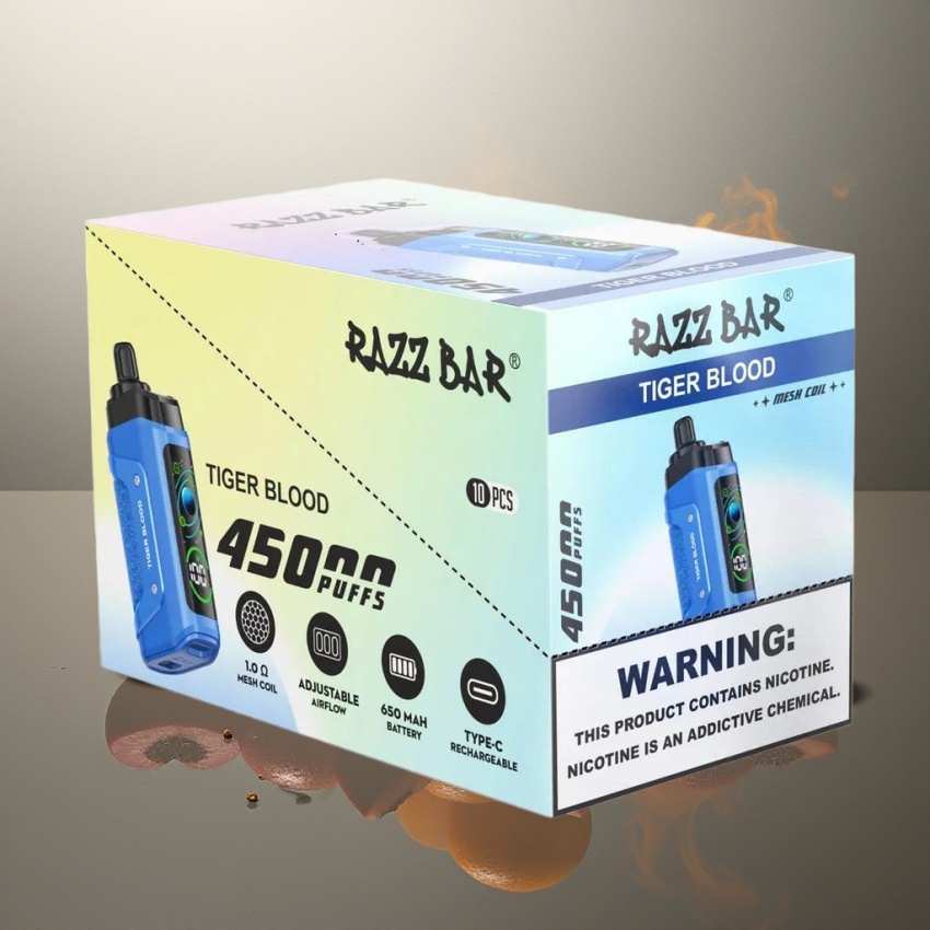 Razz Bar 45000 Puffs Eldobható E-cigaretta – Tigrisvér (magyar nagykereskedés)