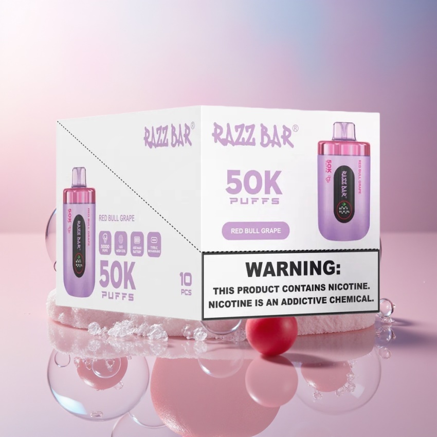 Razz Bar 50K Puff 1.0 Ohm Mesh magyar nagykereskedés Vörös Bika Szőlő