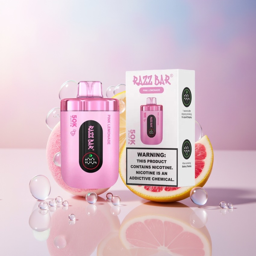 Razz Bar 50K Puffs 1.0 Ohm Mesh magyar nagykereskedés Rózsaszín Limonádé