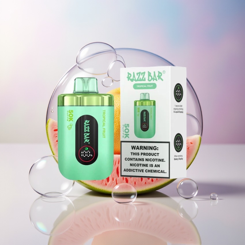 Razz Bar 50K Puffs 1.0 Ohm Mesh magyar nagykereskedés Trópusi Gyümölcs
