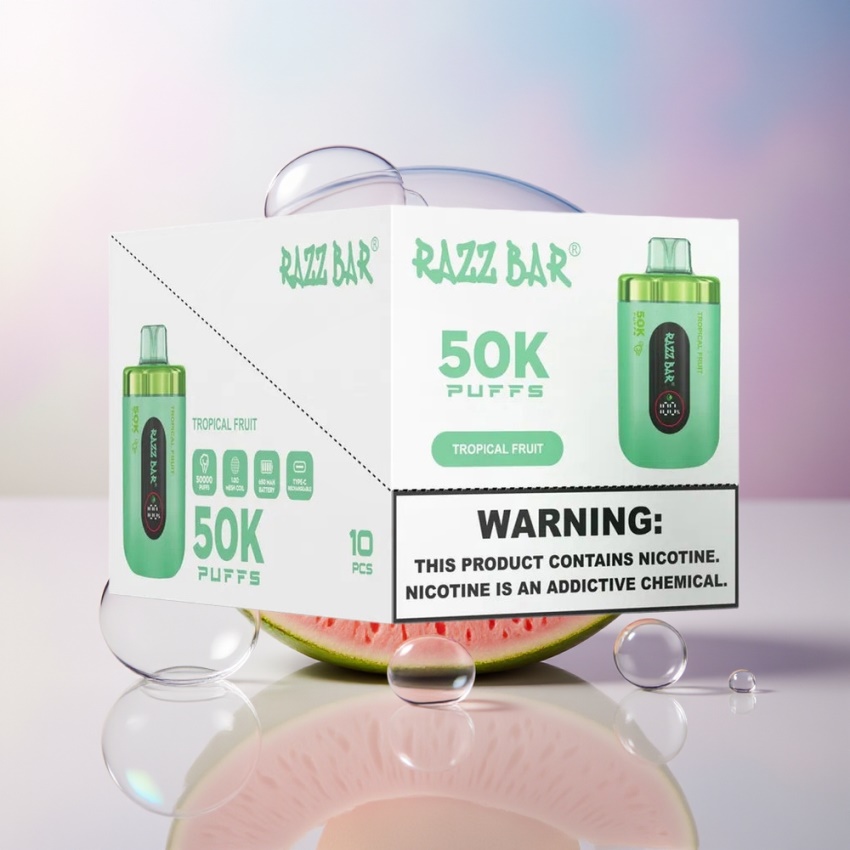 Razz Bar 50K Puffs 1.0 Ohm Mesh magyar nagykereskedés Trópusi Gyümölcs